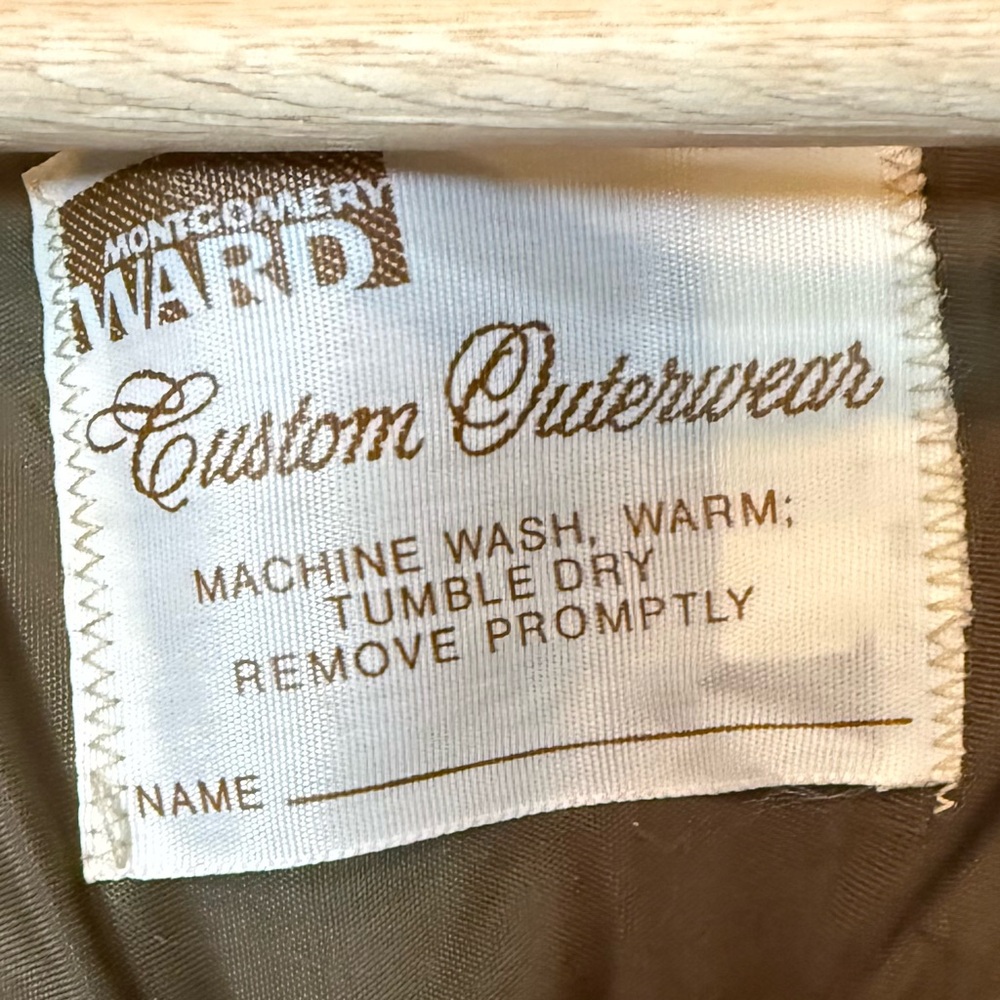 Vintage Montgomery Ward Tan Quilted Parka Puffer Jacket - Picture 6 of 6